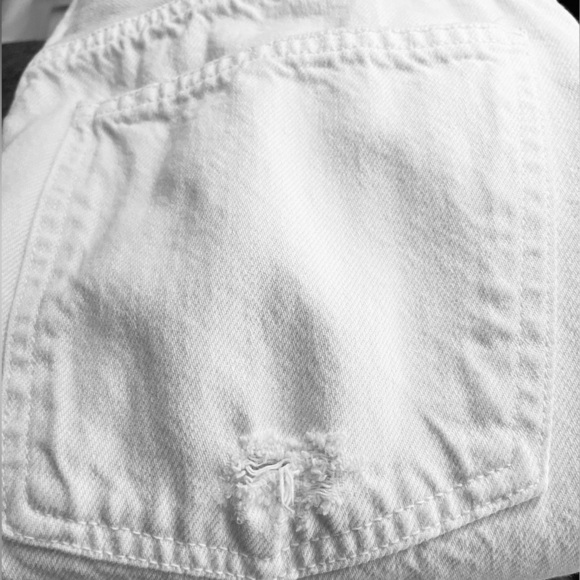 AGOLDE Criss Cross High Rise Straight Leg White Jeans Half Back Waistband Sz 28 - Picture 8 of 14